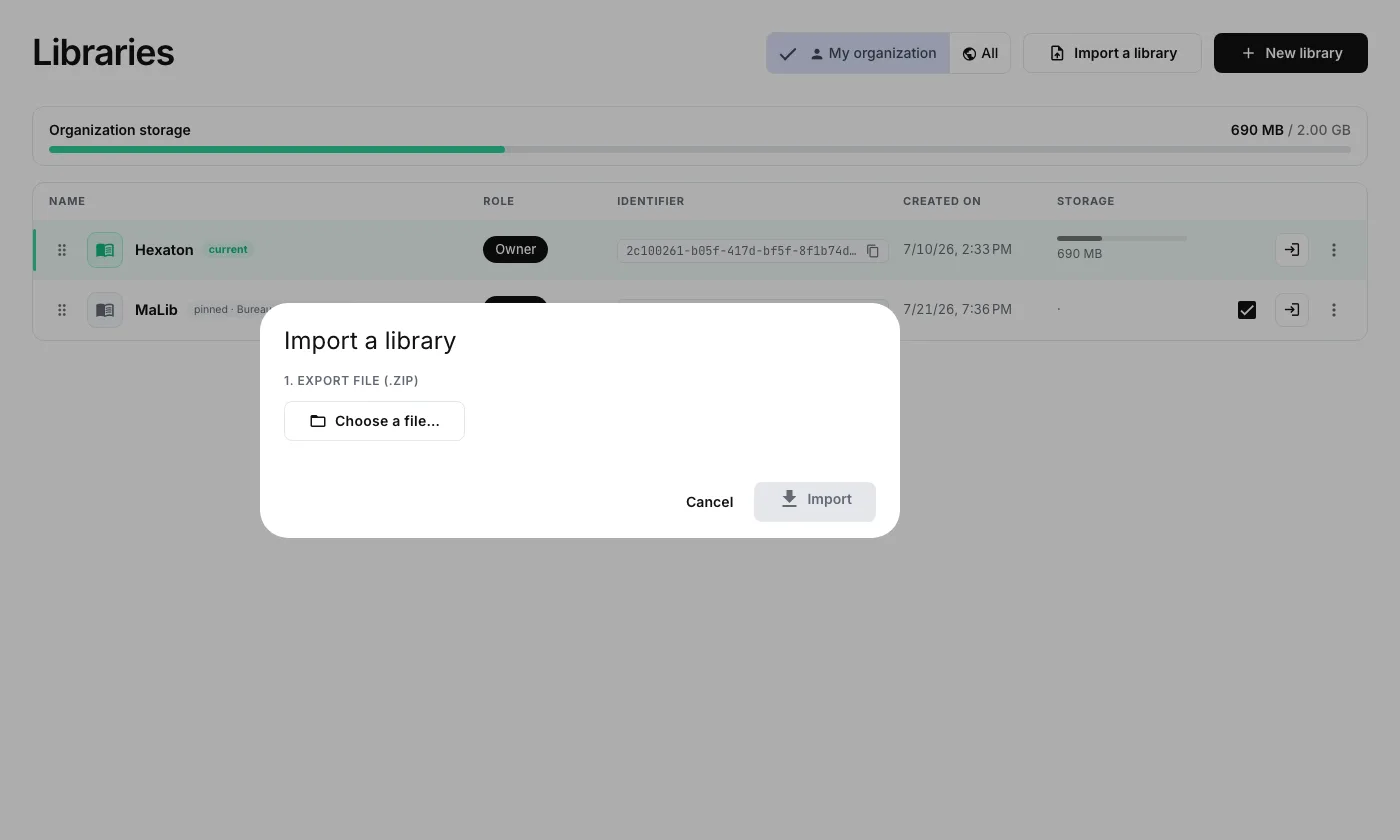Importing a library from a .zip archive.